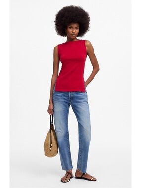 Madewell Sleeveless Boatneck Side Slit Tee